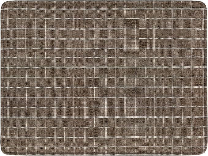 Home Decor | Dinah Collection Modern Storage Ottoman | Ottoman with Storage for Living Room & Bedroom(Brown Windowpane Fabric)