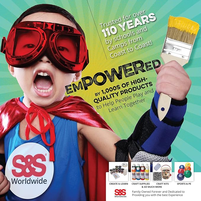 S&S Worldwide Color Splash! Liquid Tempera Bulk Paint, Set of 12 in 11 Bright Colors, 16-oz Easy-Pour Squeeze Bottles, For Arts & Crafts, School, Classroom, Poster Paint, For Kids & Adults, Non-Toxic