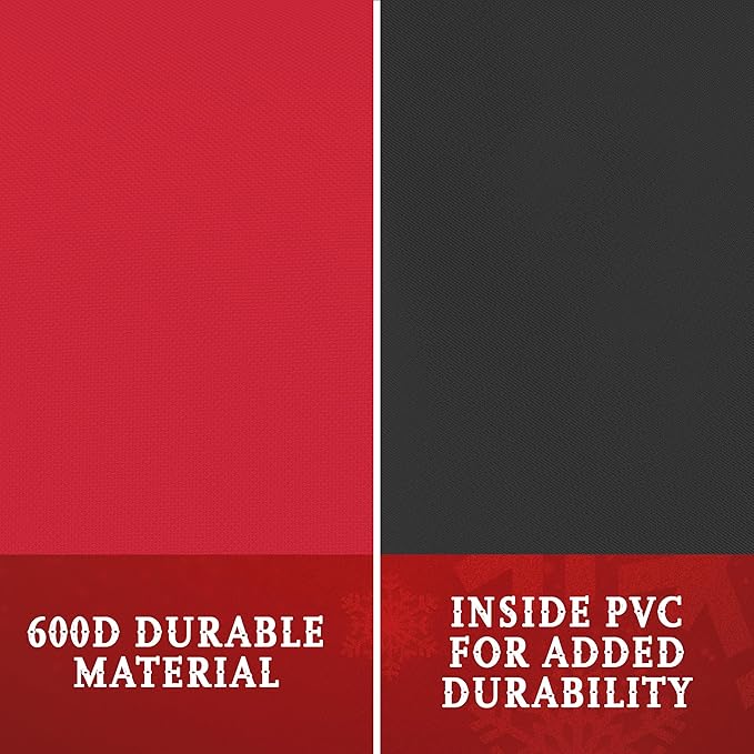 HOLDN’ STORAGE Premium Christmas Light Storage Bag – Heavy Duty Tear Proof 600D/Inside PVC Material with Reinforced Handles - 3 Reels Stores up to 375 Ft of Mini Tree Lights & Extension Cords Red