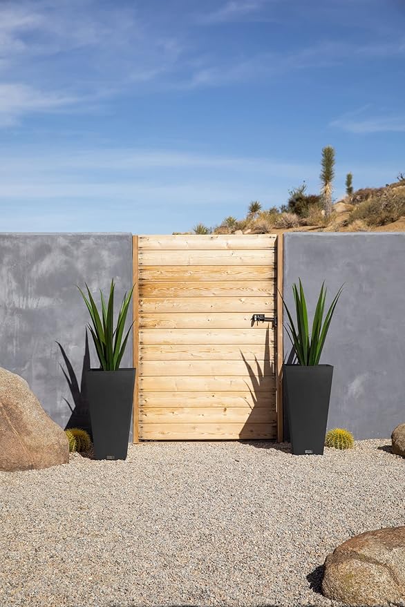 Veradek V-Resin Indoor/Outdoor Taper Planter (26 inch, Black)