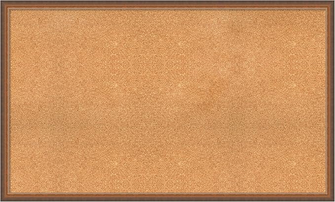 Amanti Art Natural Cork Board for Wall, 30x50 Vision Board with Bronze Frame, Oversize Corkboard Office Decor for Home Organization, Modern Corkboard Pinboard to Display Items for Home Organization