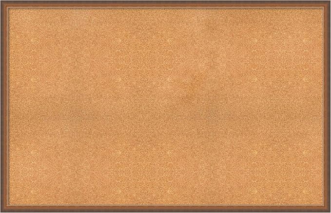 Amanti Art Natural Cork Board for Wall, 36x56 Vision Board with Bronze Frame, Oversize Corkboard Office Decor for Home Organization, Modern Corkboard Pinboard to Display Items for Home Organization