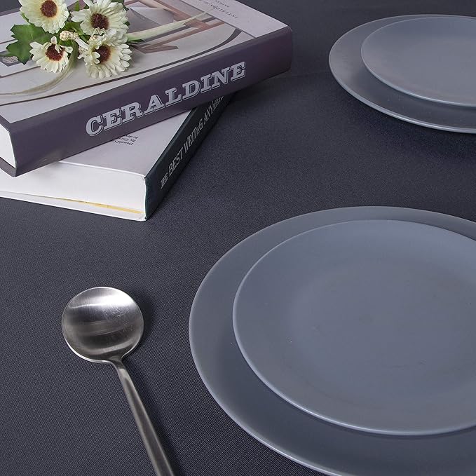 sancua Rectangle Tablecloth - 90 x 132 Inch - Water Resistant Spill Proof Washable Polyester Table Cloth, Decorative Fabric Table Cover for Dining Tables, Buffet Parties and Camping, Grey