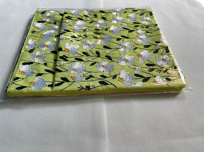 LParkin Daisy Flower Embroidery Book Sleeve with Zipper for Readers Protector Cover Gift for Book Lovers, 11x 8.5 Inch Washable Fabric, Daisy White(White)