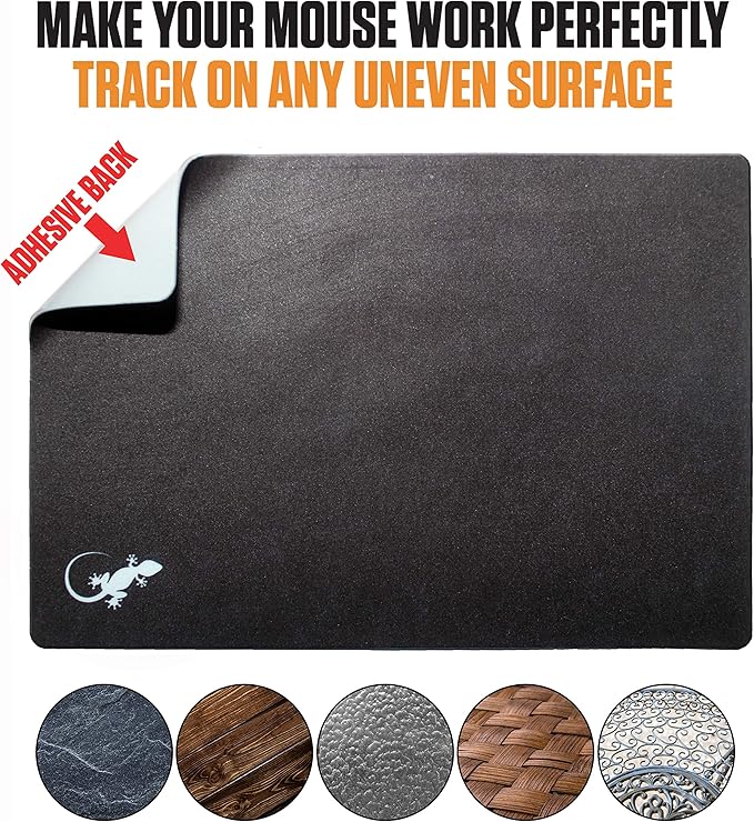Mouse Pad Adhesive Bottom - Sticks to Any Surface - Portable - Webcam Covers and Screen Cleaner Included (10 Pack - Event Pack)