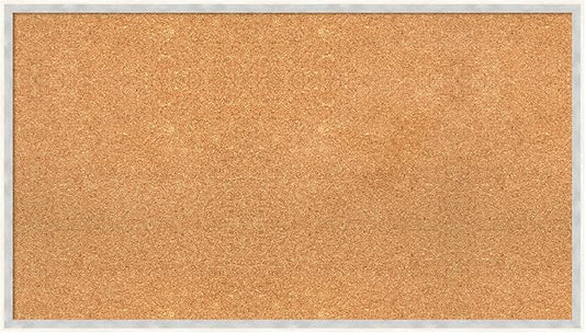 Amanti Art Natural Cork Board for Wall, 21x37 Vision Board with White Frame, Large Corkboard Office Decor for Home Organization, Modern Corkboard Pinboard to Display Items for Home Organization in