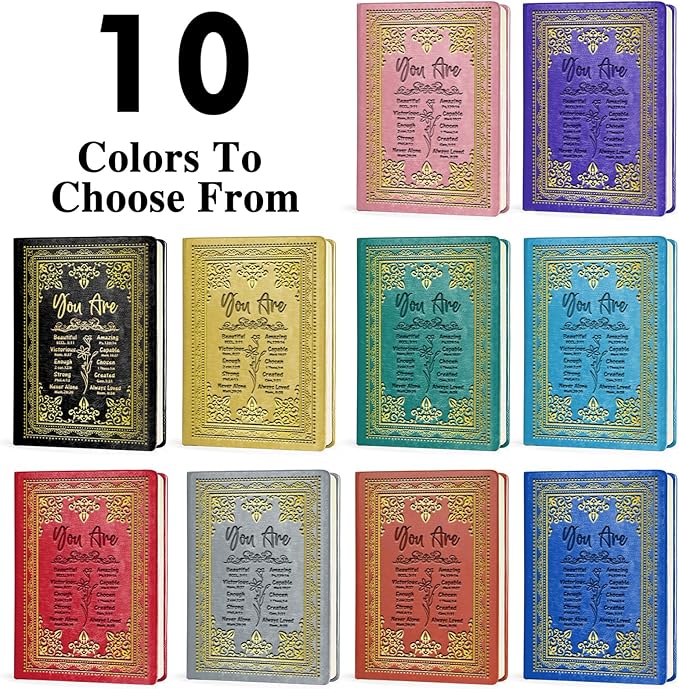 Pink A5 Lined Leather Journal Notebook,Inspirational Christian Gifts Hardcover Executive Notebooks for Men Women,200 Pages 100 Gsm Thick Ruled Paper Daily Diary for School,Family ,Friends,Work (You Beautiful Pink)