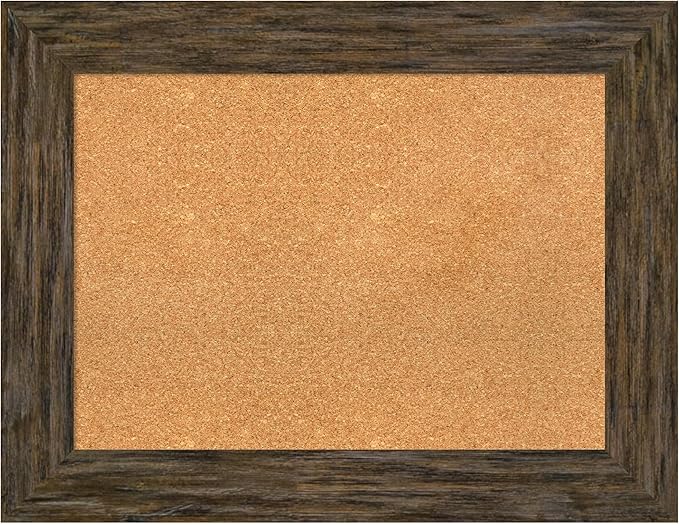 Amanti Art Natural Cork Board for Wall, 27x35 Vision Board with Brown Wood Frame, Medium Corkboard Office Decor for Home Organization, Rustic Farmhouse Corkboard Pinboard to display items for home