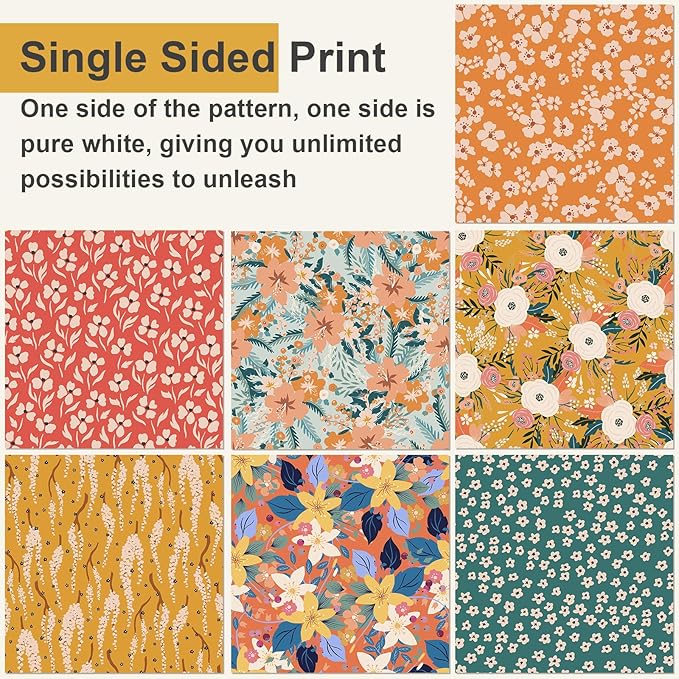 28 Floral Scrapbook Paper, 12"X12" Inch Vintage Flower Botanic Scrapbooking Papers for DIY Card Making Photo Album Journal Decor (Botanic 2)