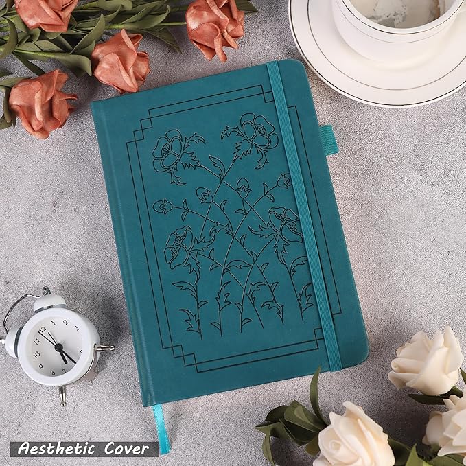 TIEFOSSI A5 Dotted Notebook, 160gsm Thick Paper, Hardcover Dot Grid Journals for Women Men, 192 Numbered Pages, Ideal for Personal Use, Goals, Organization