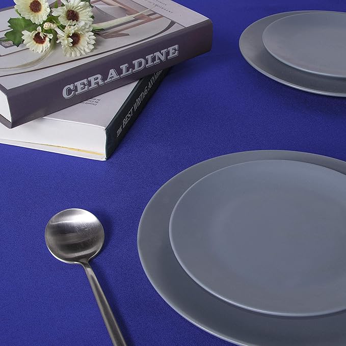 sancua Rectangle Tablecloth - 60 x 84 Inch - Stain and Wrinkle Resistant Washable Polyester Table Cloth, Decorative Fabric Table Cover for Dining Tables, Buffet Parties and Camping, Blue