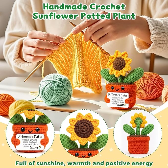 Cute Sunflower Keepsake, Employee Appreciation Gifts, Thank You Gift for Coworker Team Member, Inspirational Recognition Present for Women Men, Farewell Office Decor