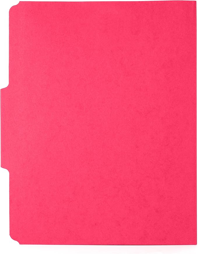 50 Red Fastener File Folders - 1/3 Cut Reinforced Tab - Durable 2 Prongs Bonded Fastener Designed to Organize Standard Medical Files, Law Client Files, Office Reports - Letter Size, Red, 50 Pack