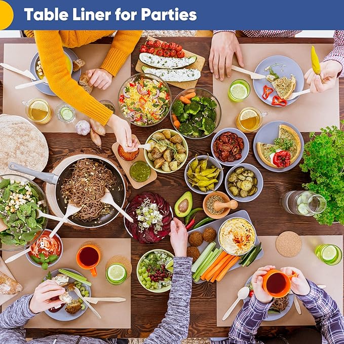 Vanhench Brown Wrapping Paper, Craft Kraft Paper 17.5"x 1200"(100') for Gift Wrapping Bulletin Board Arts & Crafts, Bouquet Flower Table Covering Poster Packing Shipping Christmas Supplies 70GSM 50LB