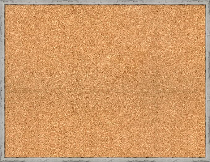 Amanti Art Natural Cork Board for Wall, 27x35 Vision Board with White Frame, Large Corkboard Office Decor for Home Organization, Cottage Corkboard Pinboard to Display Items for Home Organization in