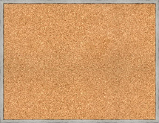 Amanti Art Natural Cork Board for Wall, 27x35 Vision Board with White Frame, Large Corkboard Office Decor for Home Organization, Cottage Corkboard Pinboard to Display Items for Home Organization in