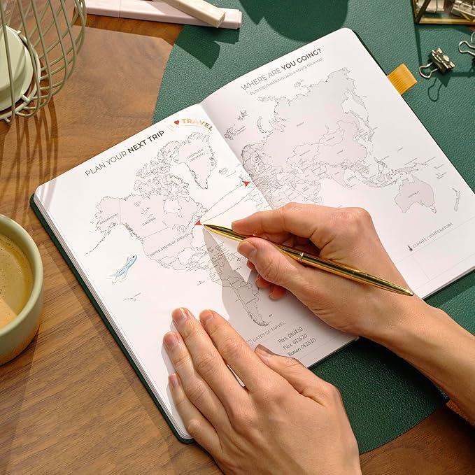 Clever Fox Travel Journal - Itinerary Travel Planner Organizer for Women, Men and Couples, Travel Log Journal, Lasts 5 Trips, A5 (Forest Green, A5 (5.8" x 8.3"))