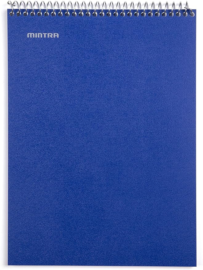 Mintra Office TOP BOUND Durable Spiral Notebooks (Black, Blue, Red, College Ruled 3pk)