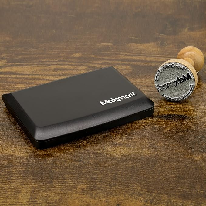 MaxMark Large Premium Black Ink Stamp Pad - 3.5" x 6.25" - Quality Felt Pad