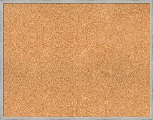 Amanti Art Natural Cork Board for Wall, 29x37 Vision Board with White Frame, Large Corkboard Office Decor for Home Organization, Cottage Corkboard Pinboard to Display Items for Home Organization in