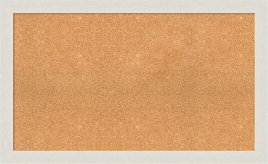 Amanti Art Natural Cork Board for Wall, 25x41 Vision Board with White Frame, Large Corkboard Office Decor for Home Organization, Country Rustic Corkboard Pinboard to Display Items for Home