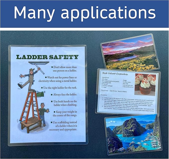 Jasel 100-pack Thermal Laminating Pouches Bundle Pack, 5 Mil Thickness, Assorted Hot Laminator Sheets Clear Pockets, Variety of Sizes for Letter Size 8.5x11 inch, Photo Sizes 5x7 inch and 4x6 inch