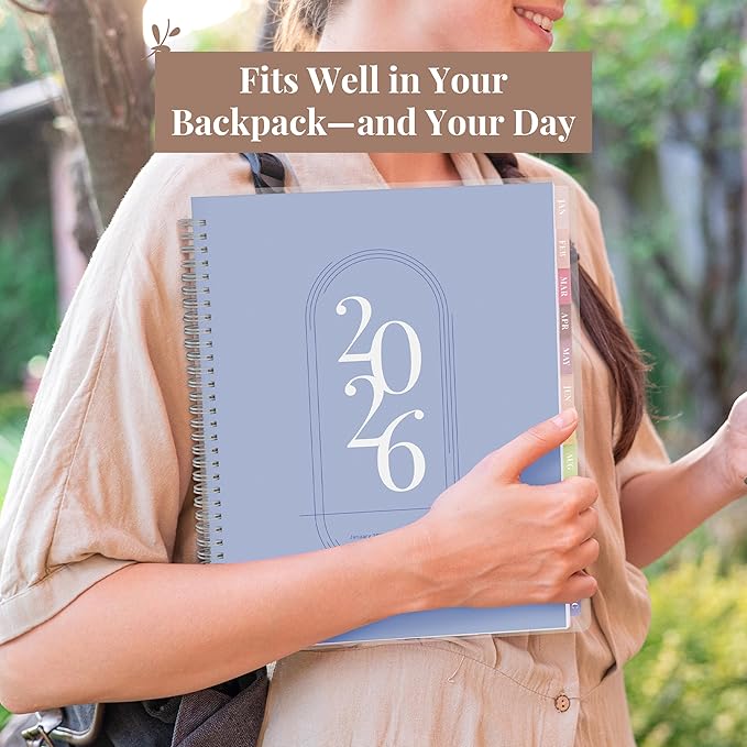 Rileys 2026 Planner, Agenda Planner With Weekly And Monthly View, Daily Agenda Book And Yearly Planners Calendar Book, Spiral Bound With Tabs, Notes, Goals And Holidays (Blue, 8.5 x 11 in)