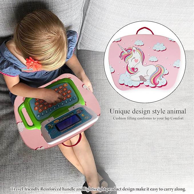 Pets Lap Desk - Lapdesk Fits up to 11.6 Inch laptops - Drawing Table and Craft Desk (1-Unicorn)