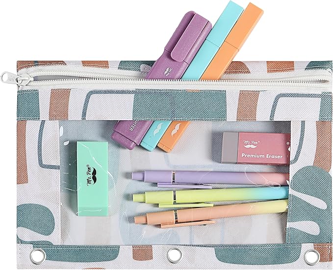 Mr. Pen- Pencil Pouch, 2Pack, Pencil Pouches, Pencil Pouch for 3 Ring Binder Pencil Pouch, Pencil Cases, Pencil Case for Binder Pouch, Zipper Pencil Pouch, 3 Ring Binder Pouch, Pencil Bags with Zipper