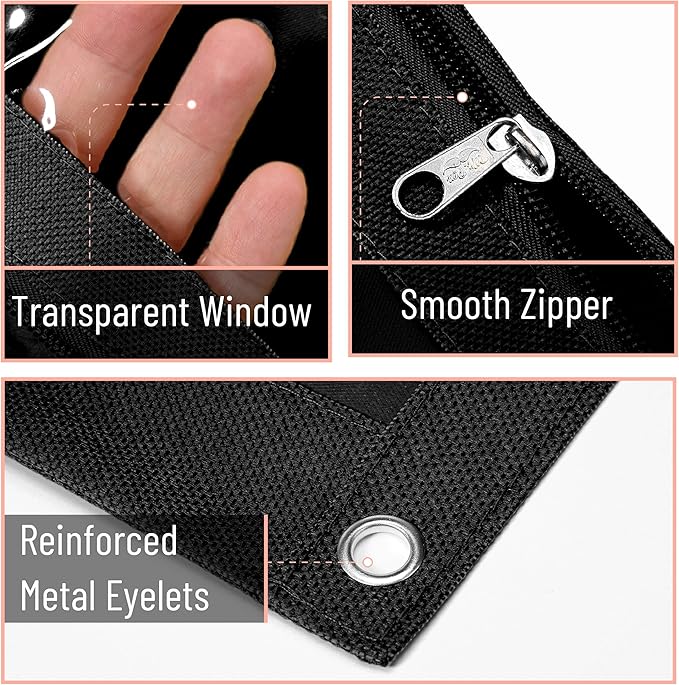 Mr. Pen- Pencil Pouch for 3 Ring Binder, 2 Pack, Black and Gray, 3 Ring Binder Pencil Pouch