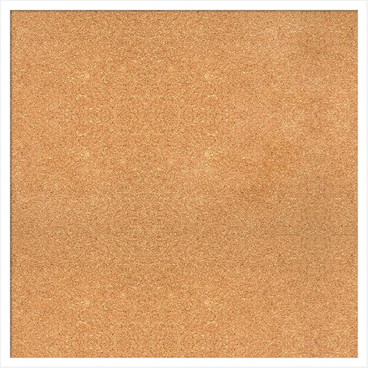 Amanti Art Natural Cork Board for Wall, 29x29 Vision Board with White Frame, Large Corkboard Office Decor for Home Organization, Modern Corkboard Pinboard to Display Items for Home Organization in