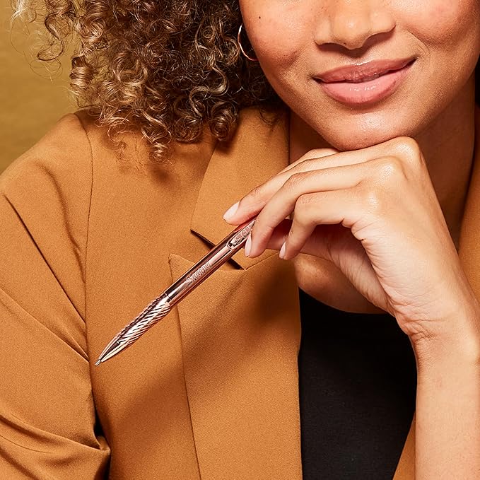 Sharpie S-Gel, Gel Pen, Copper Metal Body, Medium Point (0.7mm), Black Ink, Includes 2 Pens and 2 Additional Ink Refills