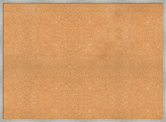 Amanti Art Natural Cork Board for Wall, 33x45 Vision Board with White Frame, Oversize Corkboard Office Decor for Home Organization, Cottage Corkboard Pinboard to Display Items for Home Organization
