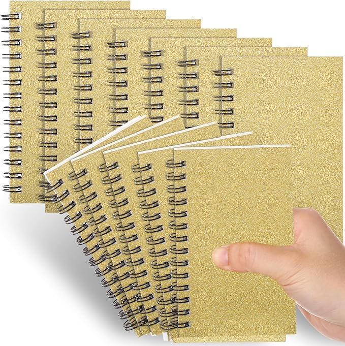 Jutom 18 Pcs Small Spiral Notebooks Memo Pads 3x5 Bulk Small Pocket Notebooks Mini Notepads with Lined Pages Mini Journals for Office Back to School Work Writing Supplies, 120 Pages (Gold)