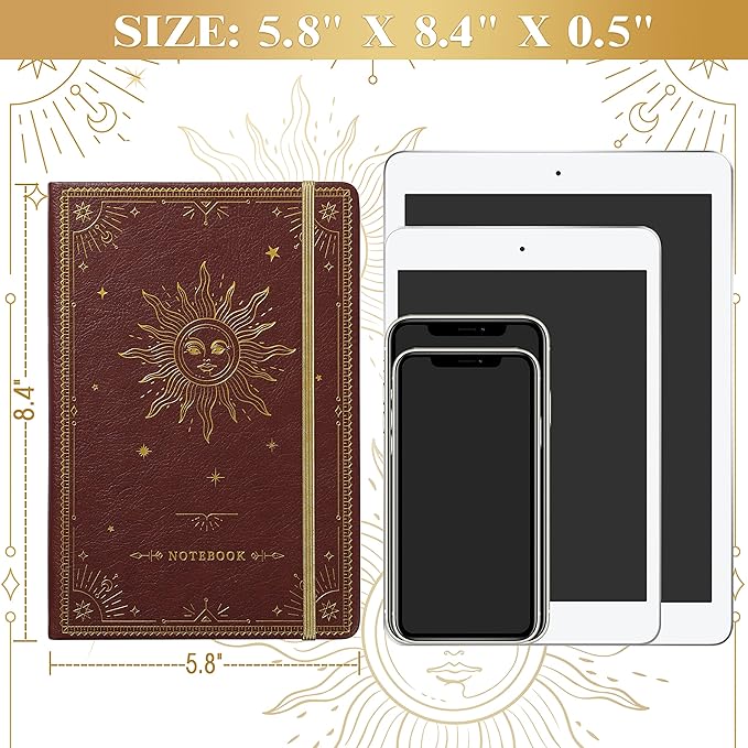 Artfan Ruled Notebook/Journal – Premium Thick Paper Faux Leather Classic Writing Notebook with Pocket + Page Dividers Gifts, Banded, Large, 144 Pages, Hard Cover, Lined (5.8 x 8.4) - Burgundy