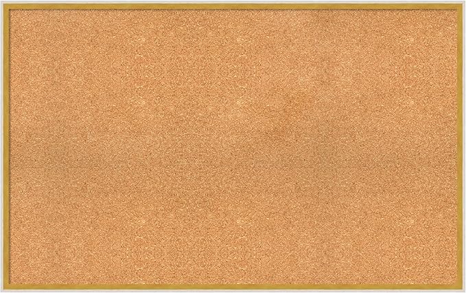Amanti Art Natural Cork Board for Wall, 27x43 Vision Board with White Frame, Oversize Corkboard Office Decor for Home Organization, Modern Corkboard Pinboard to Display Items for Home Organization in