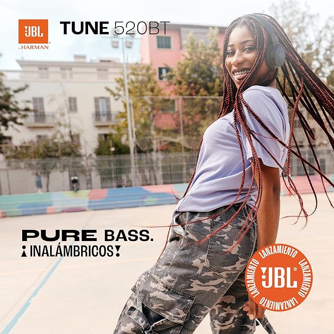 JBL Tune 520BT - Wireless On-Ear Headphones, Up to 57H Battery Life and Speed Charge, Lightweight, Comfortable and Foldable Design, Hands-Free Calls with Voice Aware (Black)