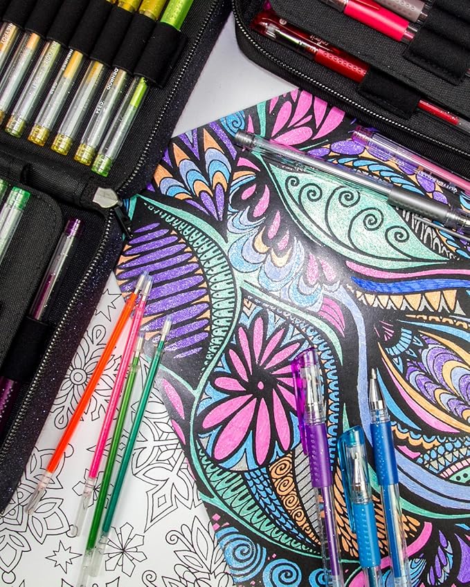 ColorIt 48 Gel Pen Ink Refills for Glitter, Metallic, and Neon - Color Coded for Easy Replacement (Gel)