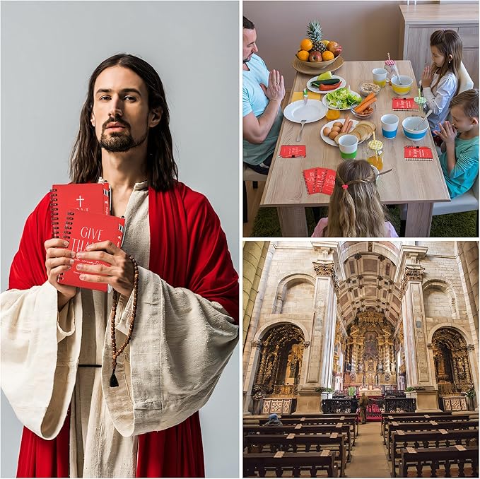 INSADA Christian Prayer Journal Spiral Red Notebooks Bulk with Pens- Small Notepads (4.13”x5.43”) - Christmas Gifts for women, Church Members & Bible Study Groups (30 Sets Red)