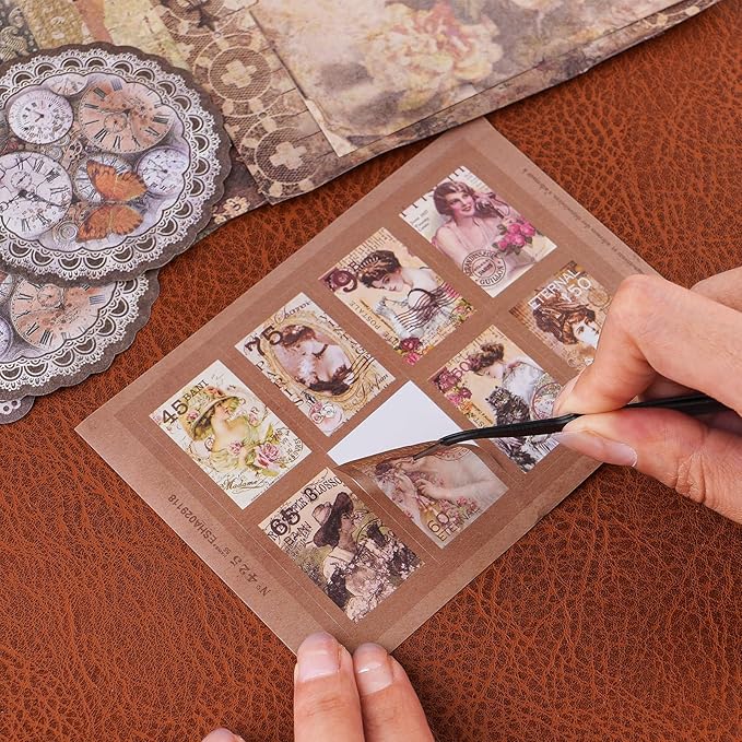 Funto Scrapbooking Kit (202 PCS), Vintage Collection-Wisteria & Butterfly, Perfect for Bullet Scrapbooking Materials, Planner DIY Arts Craft Collage