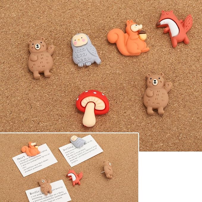 Thumb Tacks 30Pcs Push Pins for Cork Board Bulletin Board(Multiple Animals)