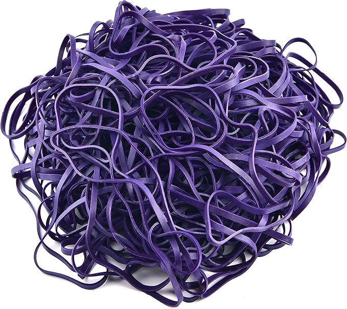 Coopay 180 Pieces Large Rubber Bands Bulk, 8 Inches Heavy Duty Strong Elastic Bands for Office Supply School Home, Securing Trash Can Garbage Cans, File Folders (Purple)