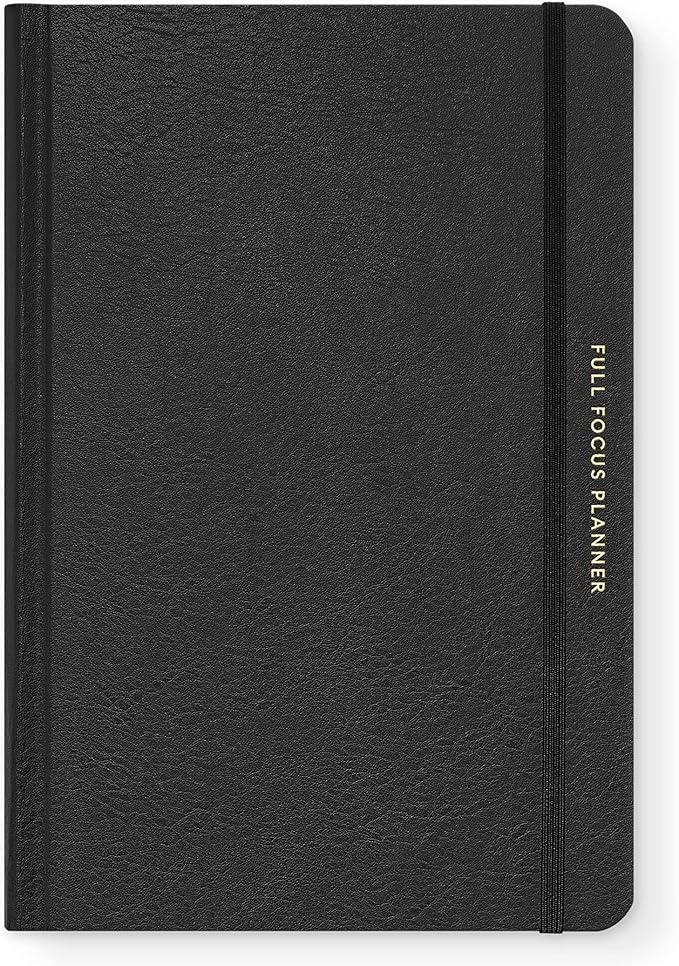 Full Focus Leather Planner by Michael Hyatt - The #1 Daily Planner to Set Annual Goals, Increase Focus, Eliminate Overwhelm, and Achieve Your Biggest Goals - Hardcover (Black)