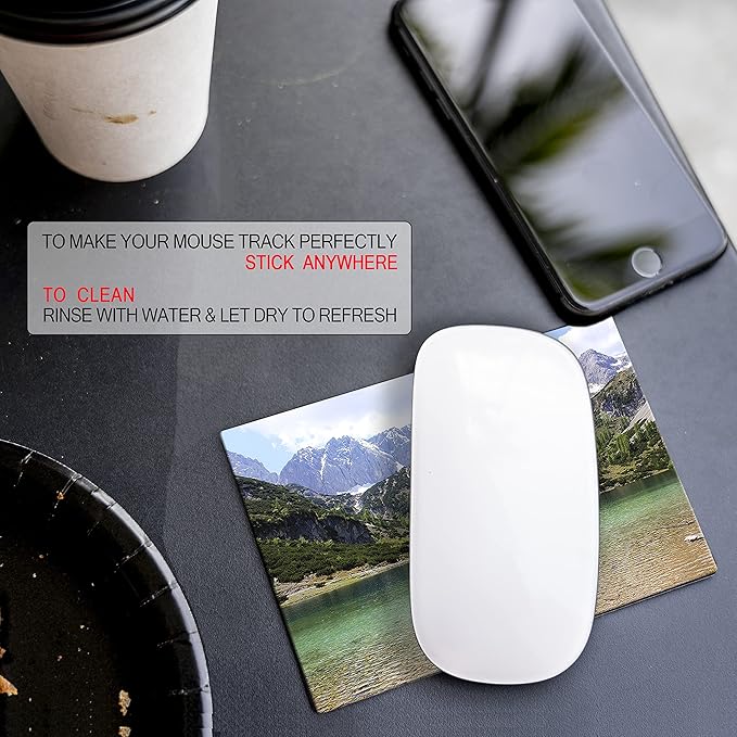 Adhesive Mouse Pad - Peel and Sticks to Any Surface - Travel Mouse Pad, Sticky for Any Surface - Excellent Tracking - Mountain Lake