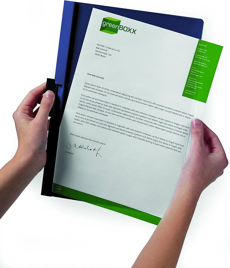 Durable Report Cover with DURACLIP - Letter-Size - Holds Up to 30 Pages - Clear Cover in Black - 25 Per Box