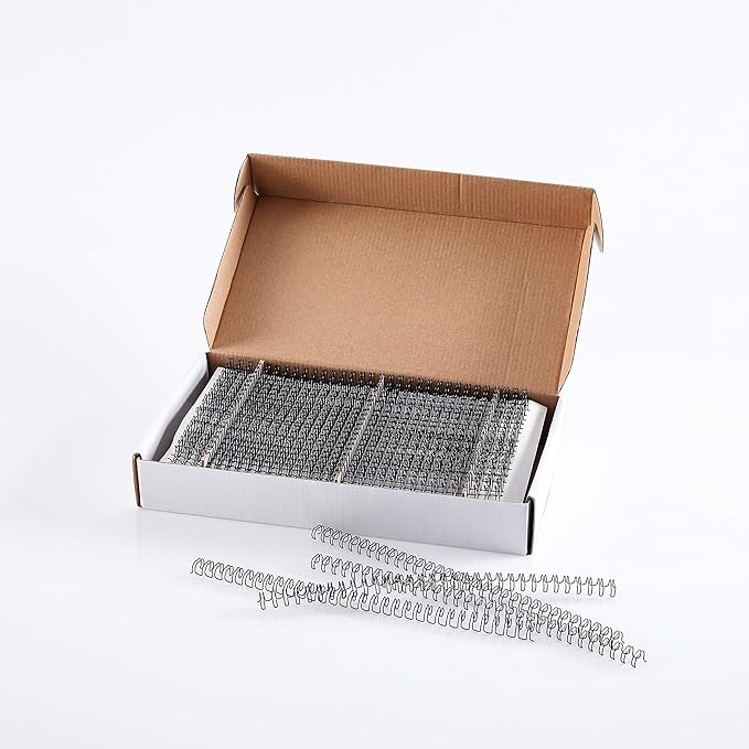 BNC Double Loop Wire Binding Rings Letter Size 3:1 Loops 32 Holes Black Color Pack of 100 (3/8 Inches)