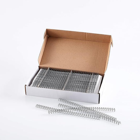 BNC Double Loop Wire Binding Rings Letter Size 3:1 Loops 32 Holes Black Color Pack of 100 (3/8 Inches)