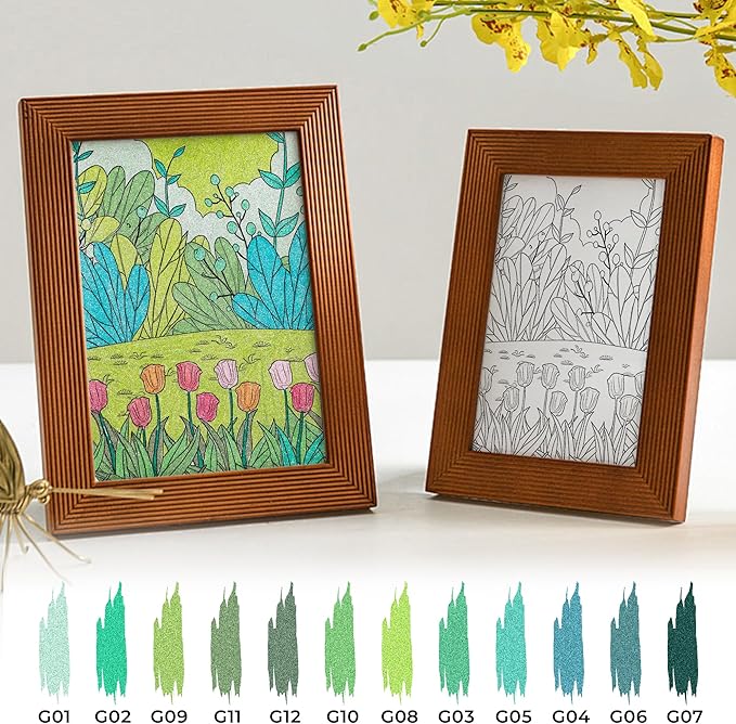 Retractable Glitter Gel Pens, 12 Colors Large Capacity Green Glitter Metallic Gel Ink Pen, 1 mm Fine Point Smooth Writing Color Pens for Adult Coloring Book Note Taking Aesthetic Art Supplies