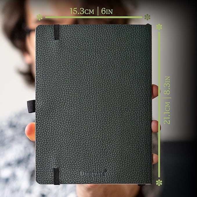 Dingbats* Wildlife Lined Writing Journal Notebook A5 - Vegan Leather Softcover - Ideal for Work, Travel - Pocket, Elastic Closure, & Bookmark