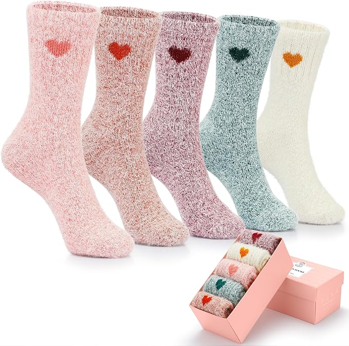 5 Pairs Fuzzy Soft Cozy Comfortable Socks for Women, Casual Sleep Comfy Socks, Perfect Warm Winter Gifts for Women